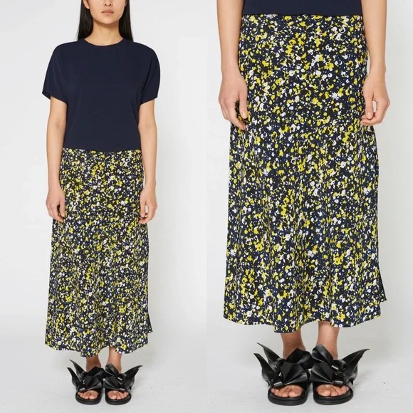 $700 CEDRIC CHARLIER FLOWING SKIRT WITH SPECKLED PRINT Size 8 - Picture 2 of 5